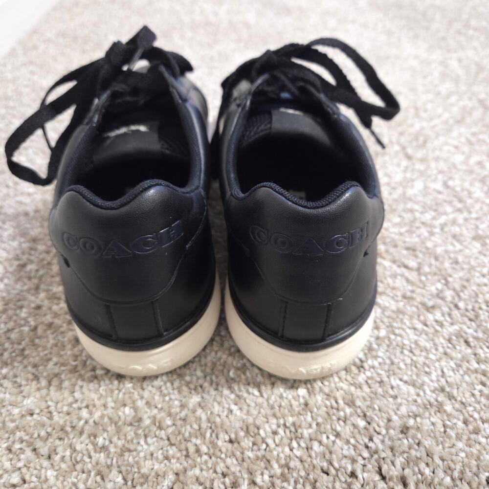 Coach Mens High Line Leather Sneakers in Black Size 7.5 - Picture 7 of 8